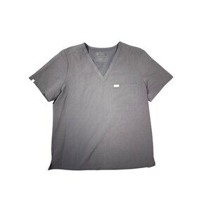 FIGS Women's Catarina One-Pocket Scrub Top Size XL Gray Charcoal